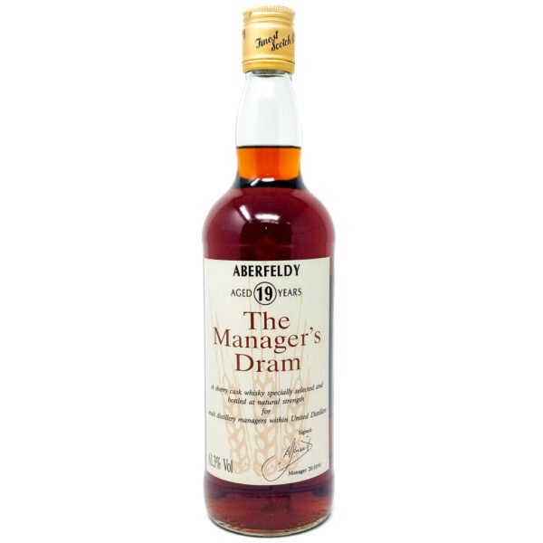 Aberfeldy 19 Year Old The Manager's Dram Single Malt Scotch Whisky, 70cl, 61.3% ABV Aberfeldy 19 Year Old The Manager's Dram Single Malt Scotch Whisky, 70cl, 61.3% ABV
