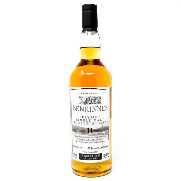 Benrinnes 11 Year Old The Manager's Dram Single Malt Scotch Whisky, 70cl, 53% ABV Benrinnes 11 Year Old The Manager's Dram Single Malt Scotch Whisky, 70cl, 53% ABV