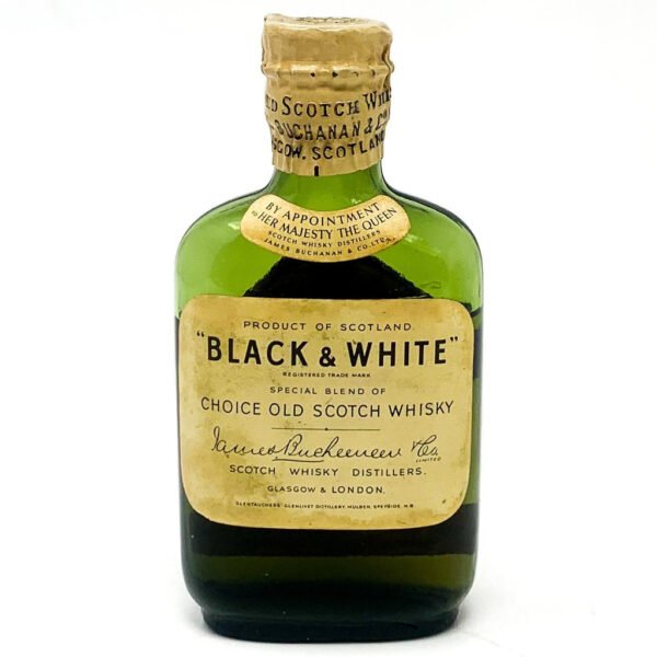 Black & White Spring Cap Scotch Whisky, Miniature, 5cl, 40% ABV Black & White Spring Cap Scotch Whisky, Miniature, 5cl, 40% ABV