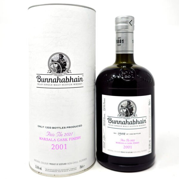 Bunnahabhain 2001 Marsala Cask Finish Feis Ile 2021 Single Malt Scotch Whisky, 70cl, 53.6% ABV Bunnahabhain 2001 Marsala Cask Finish Feis Ile 2021 Single Malt Scotch Whisky, 70cl, 53.6% ABV
