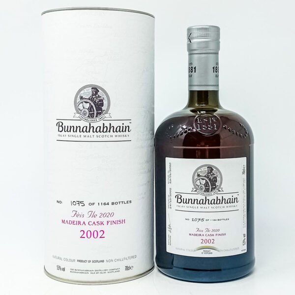 Bunnahabhain 2002 Madeira Cask Finish Feis Ile 2020 Single Malt Scotch Whisky, 70cl, 53% ABV Bunnahabhain 2002 Madeira Cask Finish Feis Ile 2020 Single Malt Scotch Whisky, 70cl, 53% ABV