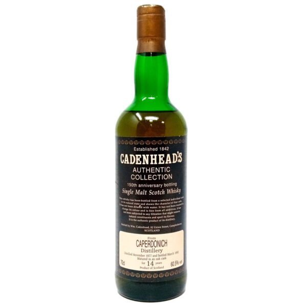 Caperdonich 1977 14 Year Old Cadenhead's 150th Anniversary Single Malt Scotch Whisky, 70cl, 60.5% ABV Caperdonich 1977 14 Year Old Cadenhead's 150th Anniversary Single Malt Scotch Whisky, 70cl, 60.5% ABV