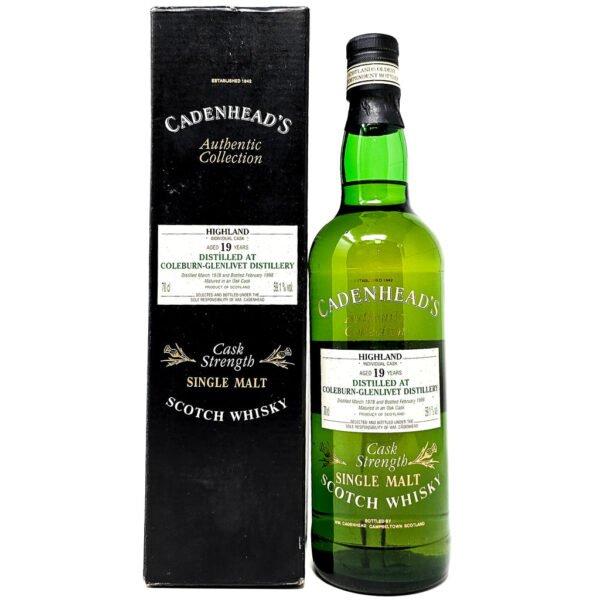 Coleburn-Glenlivet 1978 19 Year Old Cadenhead's Single Malt Scotch Whisky, 70cl, 59.1% ABV Coleburn-Glenlivet 1978 19 Year Old Cadenhead's Single Malt Scotch Whisky, 70cl, 59.1% ABV