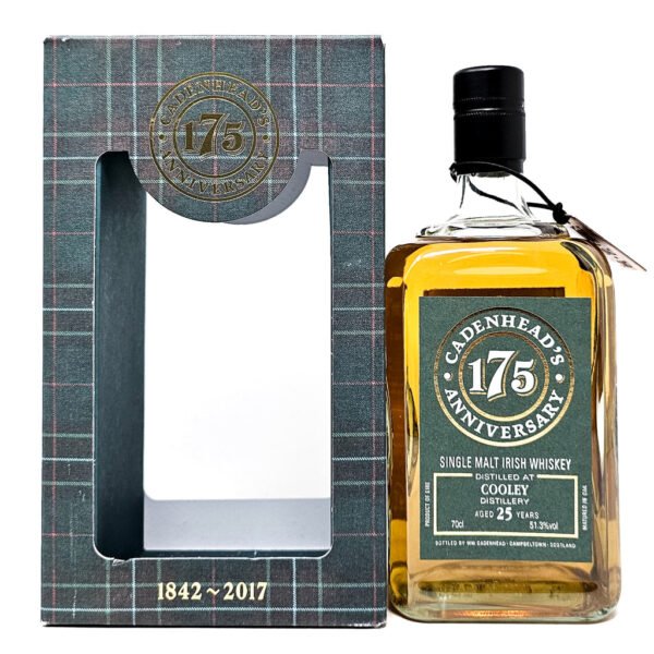 Cooley 1992 25 Year Old Cadenhead's 175th Anniversary Single Malt Irish Whiskey, 70cl, 51.3% ABV Cooley 1992 25 Year Old Cadenhead's 175th Anniversary Single Malt Irish Whiskey, 70cl, 51.3% ABV
