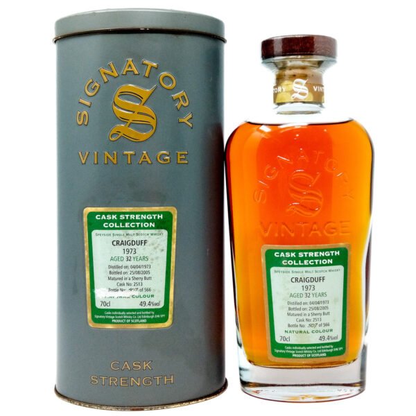 Craigduff 1973 32 Year Old Signatory Vintage Cask Strength Collection Single Malt Scotch Whisky, 70cl, 49.4% ABV Craigduff 1973 32 Year Old Signatory Vintage Cask Strength Collection Single Malt Scotch Whisky, 70cl, 49.4% ABV