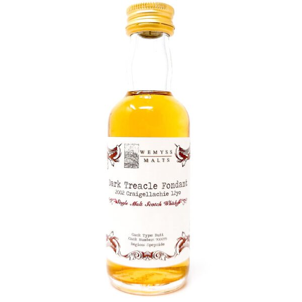 Craigellachie Wemyss ' Dark Treacle Fondant' 2002 12 Year Old Single Malt Scotch Whisky, Miniature, 5cl, 46% ABV Craigellachie Wemyss ' Dark Treacle Fondant' 2002 12 Year Old Single Malt Scotch Whisky, Miniature, 5cl, 46% ABV