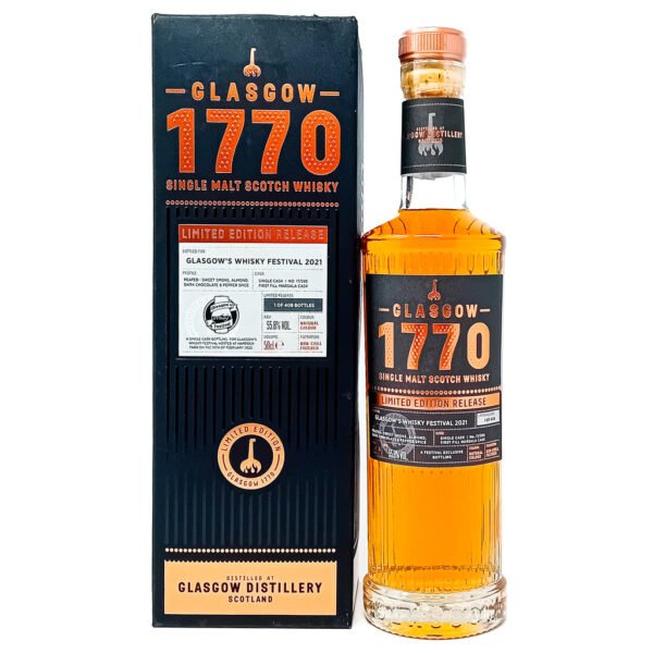 Glasgow '1770' Single Cask #598 Glasgow Whisky Festival 2021 Single Malt Scotch Whisky 50cl, 55.8% ABV