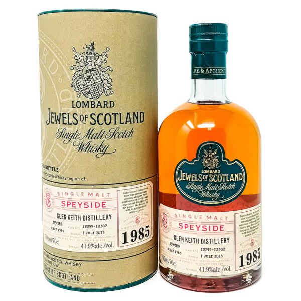 Glen Keith 1985 Lombard Jewels of Scotland Single Malt Scotch Whisky, 70cl, 41.9% ABV