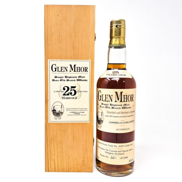 Glen Mhor 1970 25 Year Old Single Malt Scotch Whisky, 70cl, 45% ABV Glen Mhor 1970 25 Year Old Single Malt Scotch Whisky, 70cl, 45% ABV