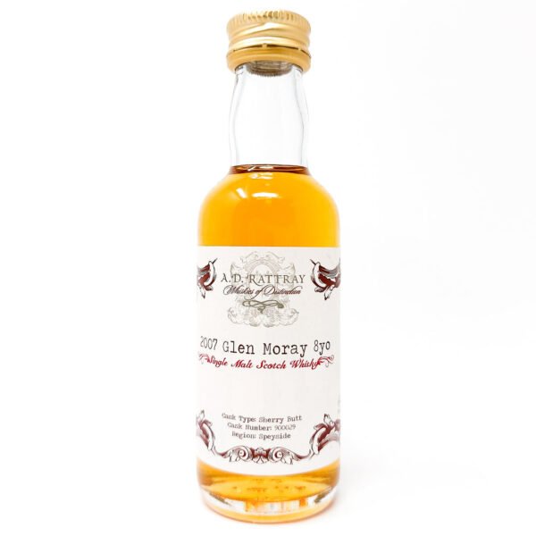 Glen Moray 2007 8 Year Old A.D. Rattray Single Malt Scotch Whisky, Miniature, 5cl, 64.8% ABV Glen Moray 2007 8 Year Old A.D. Rattray Single Malt Scotch Whisky, Miniature, 5cl, 64.8% ABV