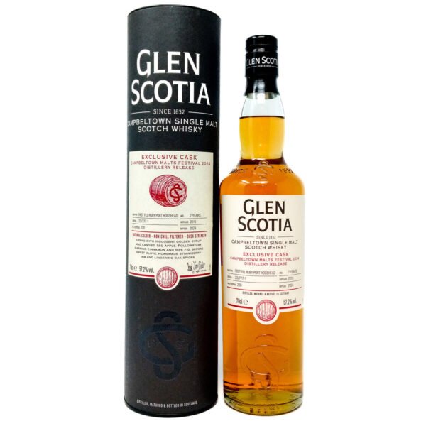 Glen Scotia 2016 7 Year Old Exclusive Cask Campbeltown Malts Festival 2024 Single Malt Scotch Whisky, 57.2% ABV Glen Scotia 2016 7 Year Old Exclusive Cask Campbeltown Malts Festival 2024 Single Malt Scotch Whisky, 57.2% ABV