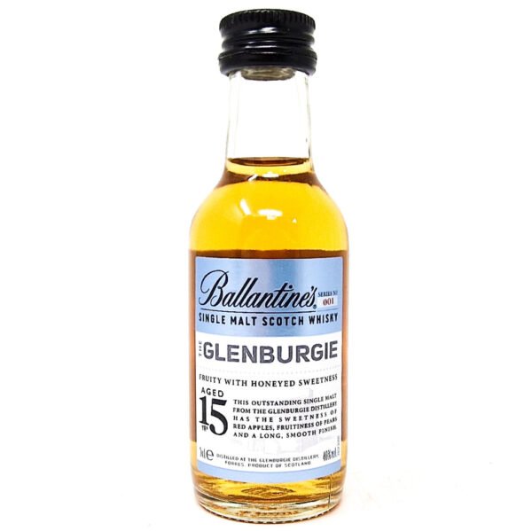 Glenburgie 15 Year Old Ballantine's Single Malt Scotch Whisky Series 001, Miniature, 5cl, 40% ABV Glenburgie 15 Year Old Ballantine's Single Malt Scotch Whisky Series 001, Miniature, 5cl, 40% ABV