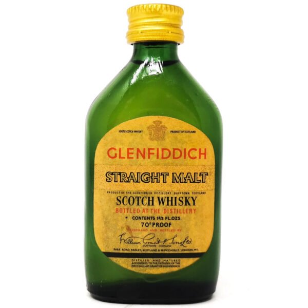 Glenfiddich Straight Malt Scotch Whisky, Miniature, 1 2/3 fl. ozs., 70° Proof Glenfiddich Straight Malt Scotch Whisky, Miniature, 1 2/3 fl. ozs., 70° Proof