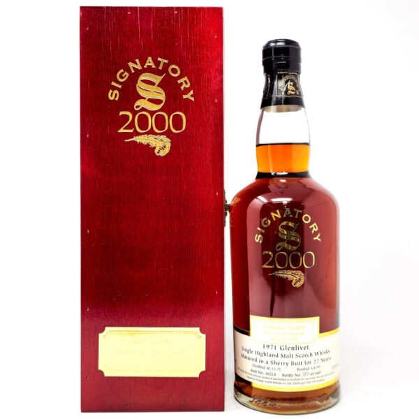 Glenlivet 1971 Signatory Vintage 27 Year Old Millennium Edition Single Malt Scotch Whisky, 70cl, 51.6% ABV Glenlivet 1971 Signatory Vintage 27 Year Old Millennium Edition Single Malt Scotch Whisky, 70cl, 51.6% ABV