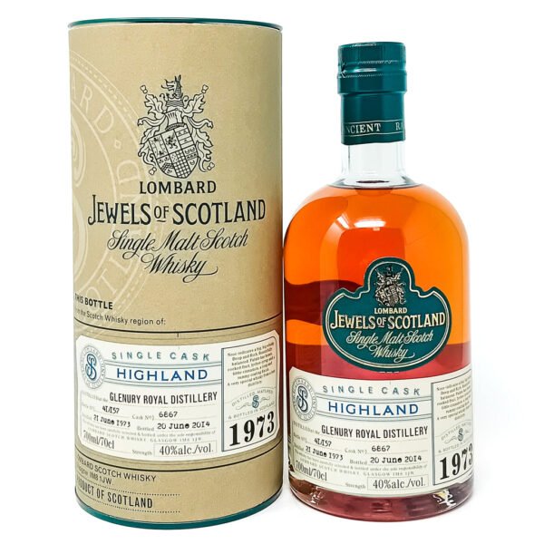 Glenury Royal 1973 Lombard Jewels of Scotland Single Malt Scotch Whisky, 70cl, 40% ABV