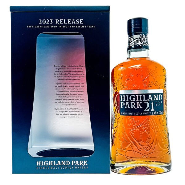 Highland Park 21 Year Old 2023 Release Single Malt Scotch Whisky, 70cl, 46% ABV Highland Park 21 Year Old 2023 Release Single Malt Scotch Whisky, 70cl, 46% ABV