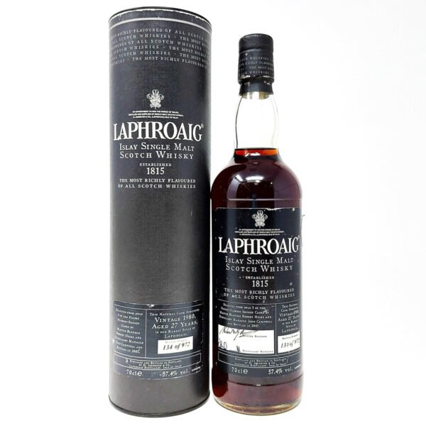 Laphroaig 1980 Vintage 27 Year Old Single Malt Scotch Whisky, 70cl, 57.4% ABV Laphroaig 1980 Vintage 27 Year Old Single Malt Scotch Whisky, 70cl, 57.4% ABV