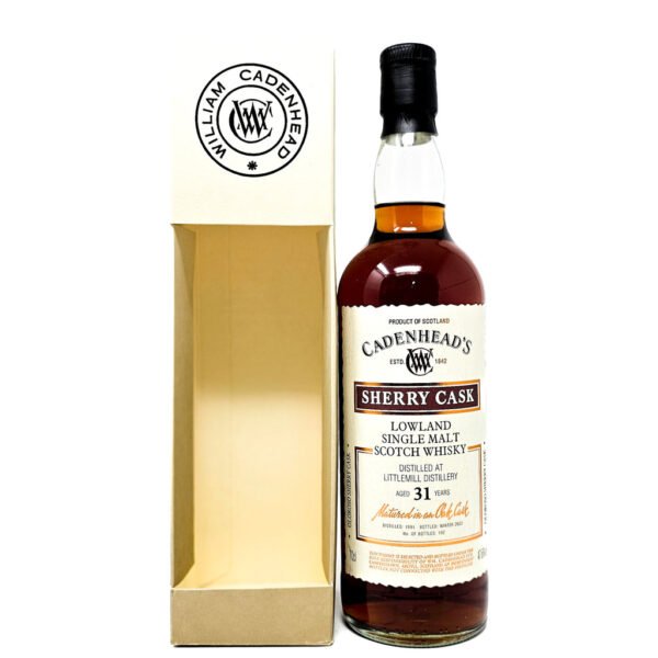 Littlemill 1991 31 Year Old Cadenhead's Sherry Cask Single Malt Scotch Whisky, 70cl, 47.6% ABV Littlemill 1991 31 Year Old Cadenhead's Sherry Cask Single Malt Scotch Whisky, 70cl, 47.6% ABV