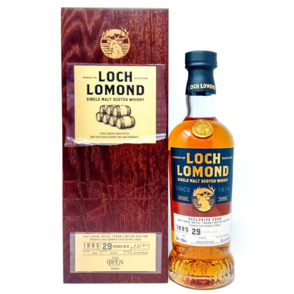 Loch Lomond 1995 29 Year Old 152nd Open Royal Troon Single Malt Scotch Whisky, 70cl, 47.8% ABV Loch Lomond 1995 29 Year Old 152nd Open Royal Troon Single Malt Scotch Whisky, 70cl, 47.8% ABV