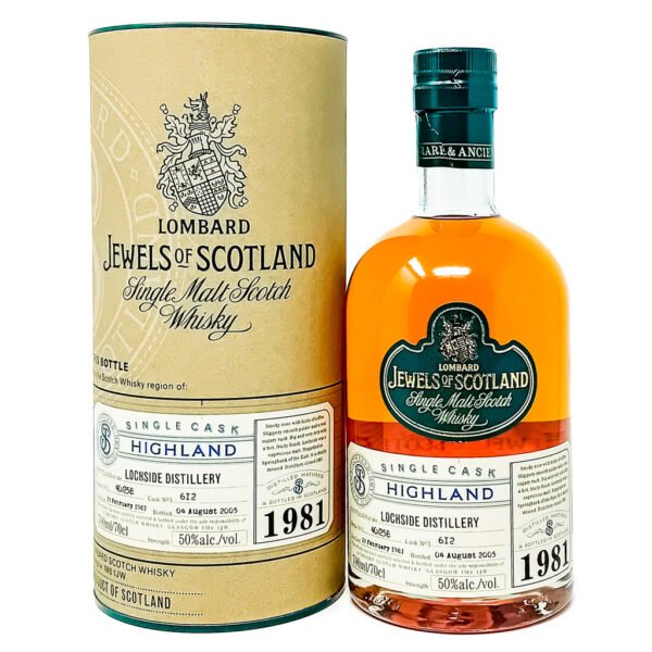 Lochside 1981 Lombard Jewels of Scotland Single Malt Scotch Whisky, 70cl, 50% ABV