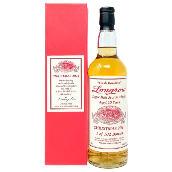 Longrow 20 Year Old Christmas 2021 "Fresh Bourbon" Single Malt Scotch Whisky, 70cl, 46.0% ABV Longrow 20 Year Old Christmas 2021 "Fresh Bourbon" Single Malt Scotch Whisky, 70cl, 46.0% ABV