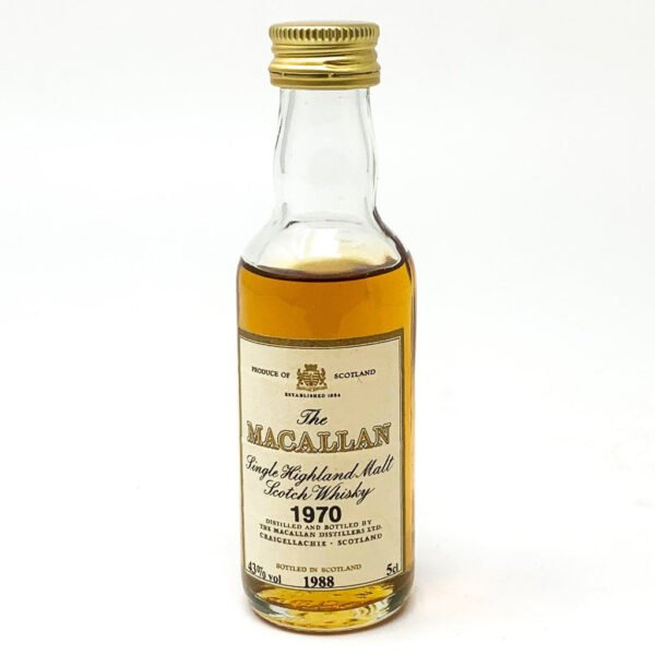 Macallan 1970 18 Year Old Highland Malt Scotch Whisky, Miniature, 5cl, 43% ABV Macallan 1970 18 Year Old Highland Malt Scotch Whisky, Miniature, 5cl, 43% ABV
