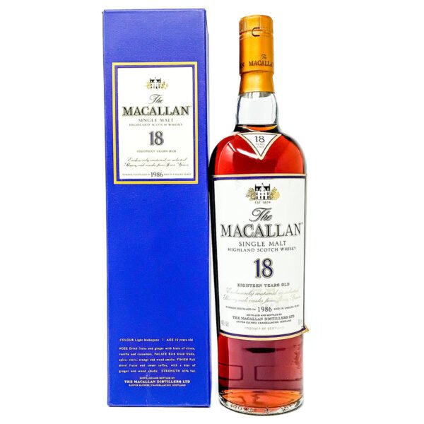 Macallan 1986 18 Year Old Single Malt Scotch Whisky, 70cl, 43% ABV Macallan 1986 18 Year Old Single Malt Scotch Whisky, 70cl, 43% ABV
