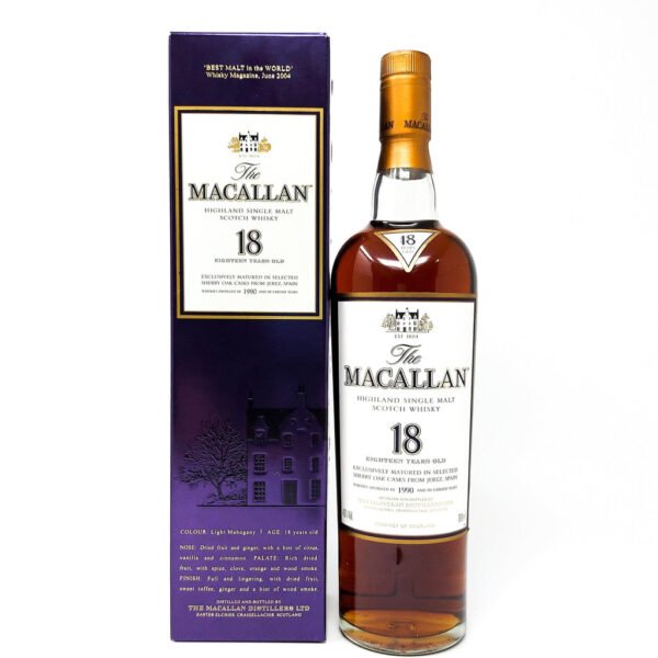 Macallan 1990 18 Year Old Single Malt Scotch Whisky, 70cl, 43% ABV Macallan 1990 18 Year Old Single Malt Scotch Whisky, 70cl, 43% ABV