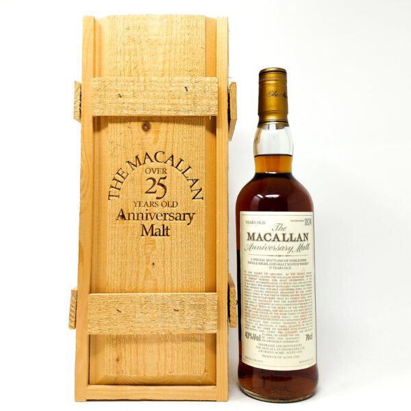 Macallan 25 Year Old Anniversary Malt 1975 Single Malt Scotch Whisky, 70cl, 43% ABV Macallan 25 Year Old Anniversary Malt 1975 Single Malt Scotch Whisky, 70cl, 43% ABV