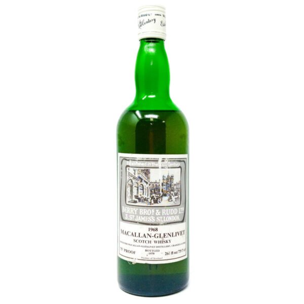 Macallan-Glenlivet 1968 Berry Bros & Rudd Single Malt Scotch Whisky, 26 2/3 fl.ozs (75.7cl), 75° Proof