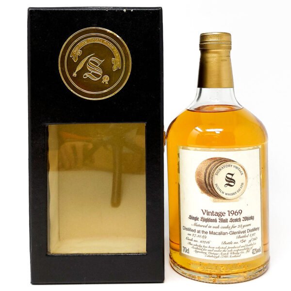 Macallan-Glenlivet 1969 23 Year Old Signatory Vintage Single Malt Scotch Whisky, 70cl, 47.2% ABV Macallan-Glenlivet 1969 23 Year Old Signatory Vintage Single Malt Scotch Whisky, 70cl, 47.2% ABV
