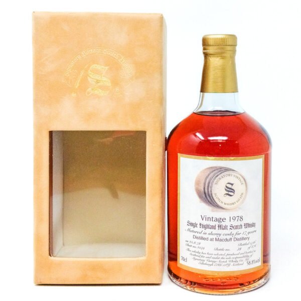 Macduff 1978 17 Year Old Signatory Vintage Single Malt Scotch Whisky, 70cl 58.8% ABV Macduff 1978 17 Year Old Signatory Vintage Single Malt Scotch Whisky, 70cl 58.8% ABV