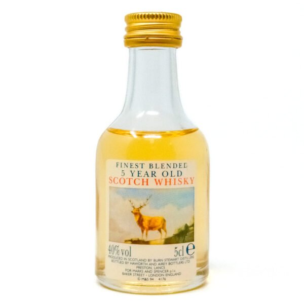 Marks & Spencers 5 Year Old Blended Scotch Whisky, Miniature, 5cl, 40% ABV Marks & Spencers 5 Year Old Blended Scotch Whisky, Miniature, 5cl, 40% ABV