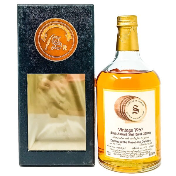Rosebank 1967 25 Year Old Signatory Vintage Single Malt Scotch Whisky, 70cl, 54.4% ABV Rosebank 1967 25 Year Old Signatory Vintage Single Malt Scotch Whisky, 70cl, 54.4% ABV