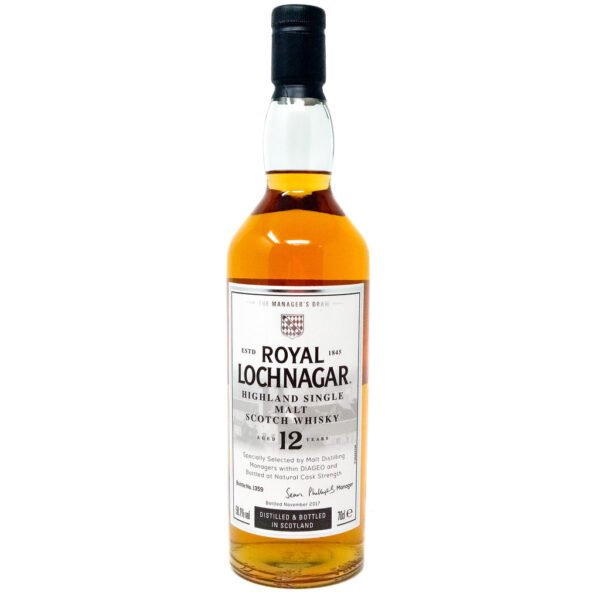 Royal Lochnagar 12 Year Old Manager's Dram Single Malt Scotch Whisky, 70cl, 58.1% ABV Royal Lochnagar 12 Year Old Manager's Dram Single Malt Scotch Whisky, 70cl, 58.1% ABV