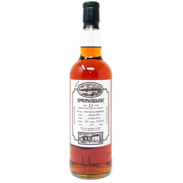 Springbank 2000 12 Year Old Fresh Sherry Hogshead Open Day 2012 Single Malt Scotch Whisky, 70cl, 50.2% ABV Springbank 2000 12 Year Old Fresh Sherry Hogshead Open Day 2012 Single Malt Scotch Whisky, 70cl, 50.2% ABV