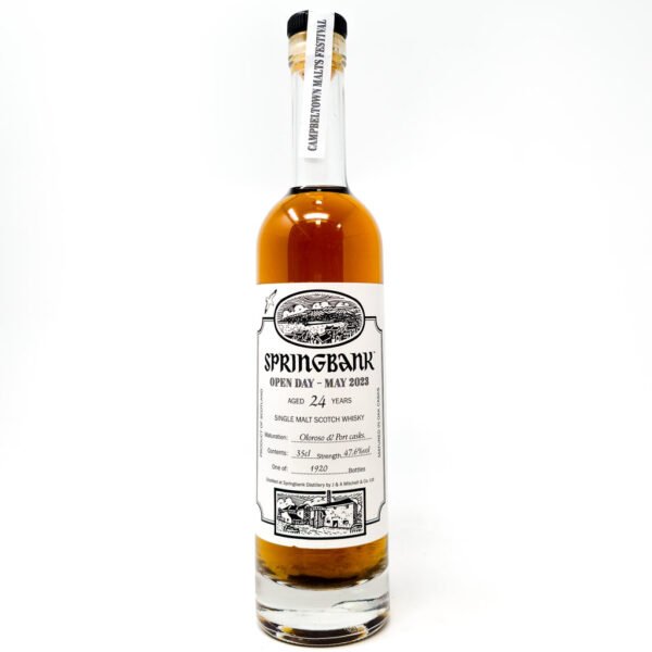 Springbank 24 Year Old Open Day May 2023 Single Malt Scotch Whisky, Half Bottle, 35cl, 47.6% ABV Springbank 24 Year Old Open Day May 2023 Single Malt Scotch Whisky, Half Bottle, 35cl, 47.6% ABV