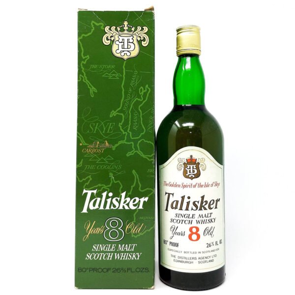 Talisker 8 Year Old Single Malt Scotch Whisky, 26 2/3 fl. ozs., 80° Proof Talisker 8 Year Old Single Malt Scotch Whisky, 26 2/3 fl. ozs., 80° Proof