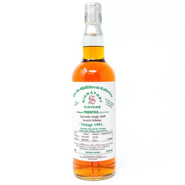 Tomintoul 1995 Signatory Vintage Single Malt Scotch Whisky, 70cl, 53.4% ABV Tomintoul 1995 Signatory Vintage Single Malt Scotch Whisky, 70cl, 53.4% ABV