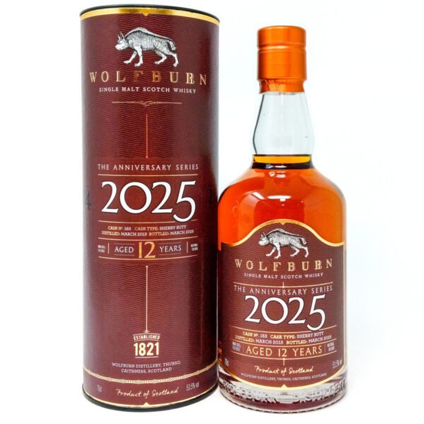 Wolfburn 12 Year Old 2025 Anniversary Series Single Malt Scotch Whisky, 70cl, 53.5% ABV Wolfburn 12 Year Old 2025 Anniversary Series Single Malt Scotch Whisky, 70cl, 53.5% ABV