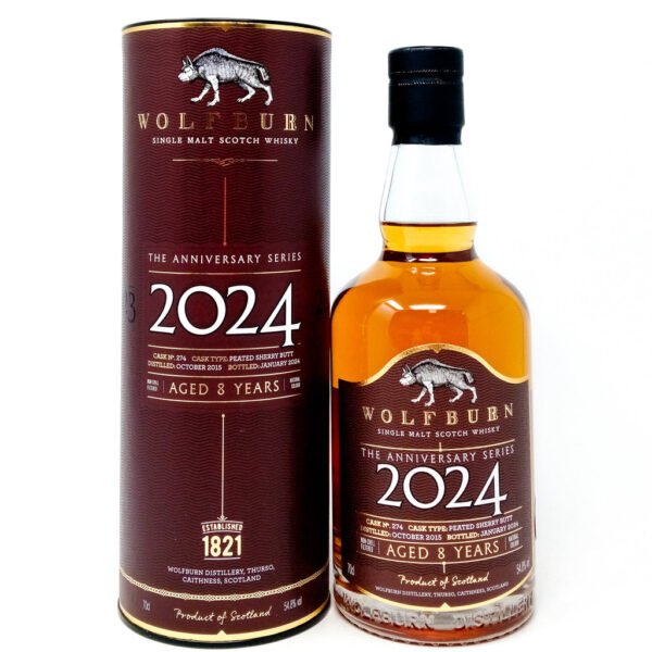 Wolfburn 8 Year Old 2024 Anniversary Series Single Malt Scotch Whisky, 70cl, 54.8% ABV Wolfburn 8 Year Old 2024 Anniversary Series Single Malt Scotch Whisky, 70cl, 54.8% ABV