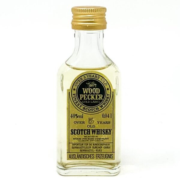 Wood Pecker 5 Year Old Finest Scotch Whisky, Miniature, 4.1cl, 40% ABV Wood Pecker 5 Year Old Finest Scotch Whisky, Miniature, 4.1cl, 40% ABV